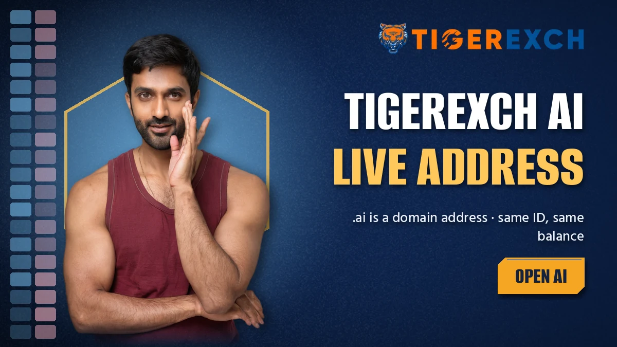 Tigerexch AI address banner leading into the live Tiger Exchange sign-in