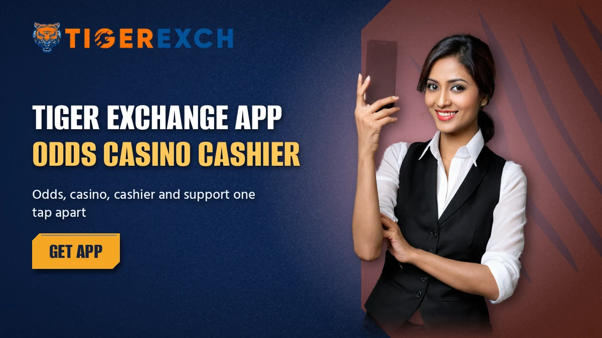 Tiger Exchange app banner for Android and iPhone players in India