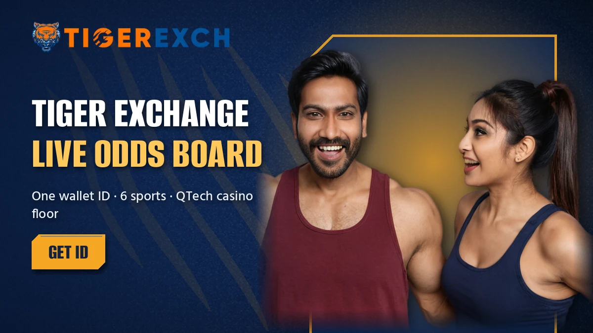 Tiger Exchange home banner introducing the live back and lay odds board