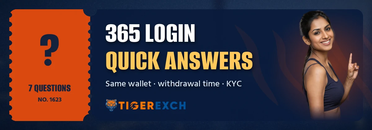 Tiger Exchange 365 questions ticket with presenter pointing toward the answers