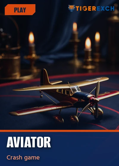 Aviator crash game poster in the Tiger Exchange lobby