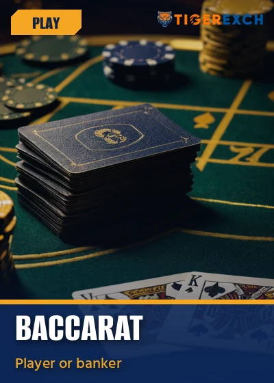 Baccarat player and banker poster at Tiger Exchange