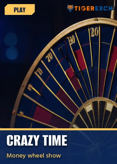 Crazy Time money wheel show poster in Tiger Exchange casino