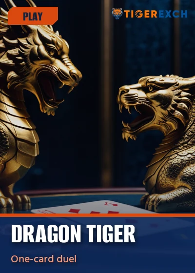 Dragon Tiger one-card duel poster on the Tiger Exchange floor